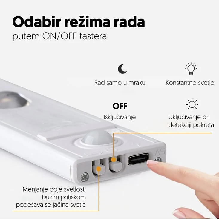Punjiva LED lampa sa PIR senzorom NLC521-4D