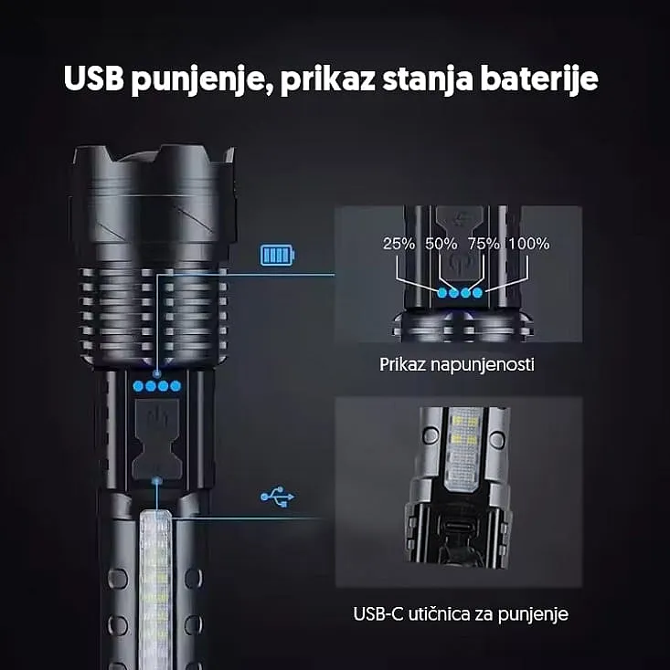 Ručna LED lampa, WHITE LASER LED 800mAh PL4005