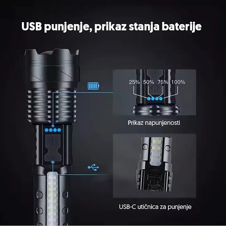 Ručna LED lampa, WHITE LASER LED 800mAh PL4005