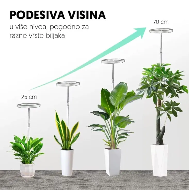 Jednostruka lampa za biljke 8W sa postoljem LB-TL-01/RBY