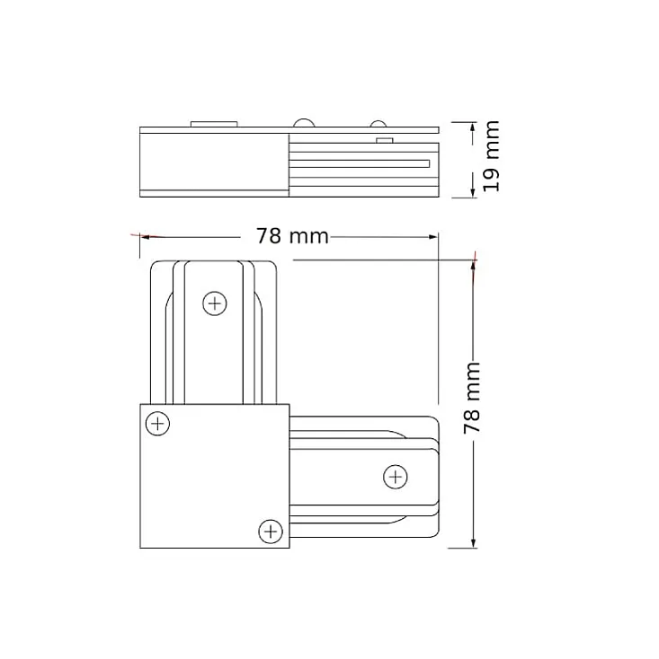 Osram crna L spojnica za monofaznu šinu 4099854599194E