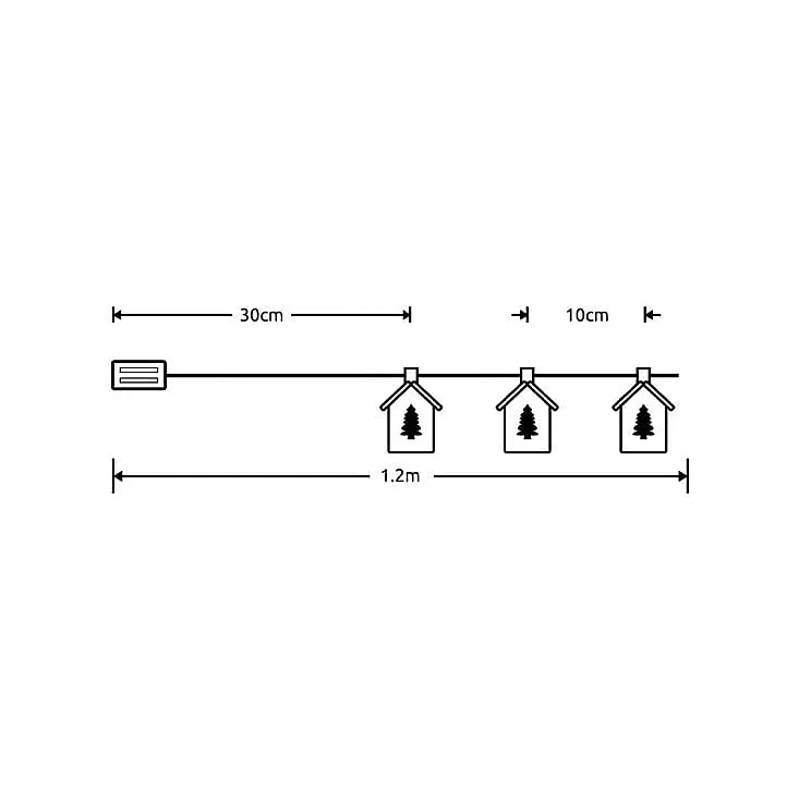 LED svetleći niz "kućice" 0.9m ML-C3010