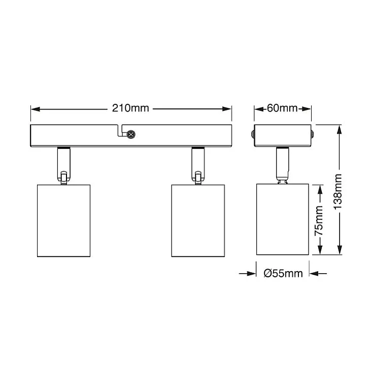 Osram bela spot lampa 2xGU10 4099854587641E