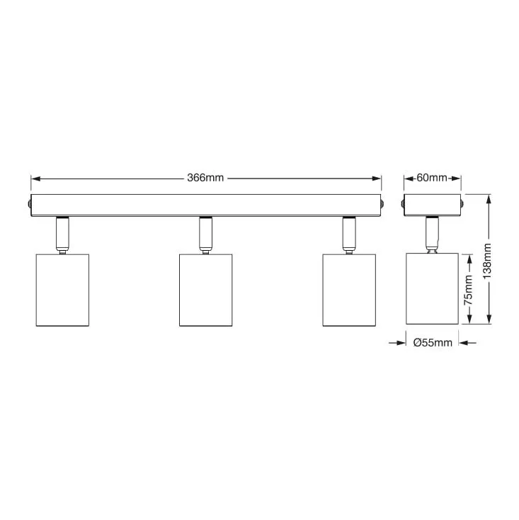 Osram bela spot lampa 3xGU10 4099854587665E