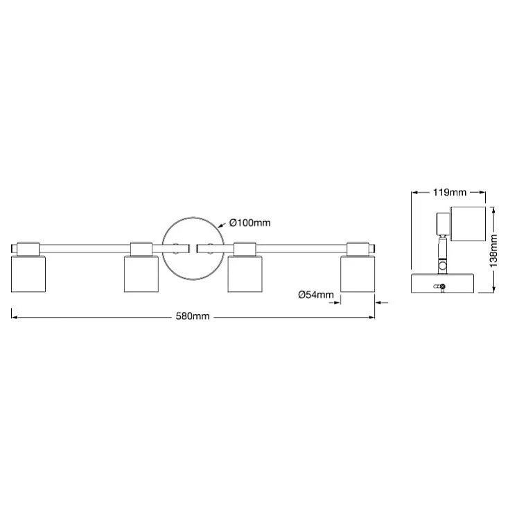 Osram Primal crna spot lampa 4xGU10 4099854587405E