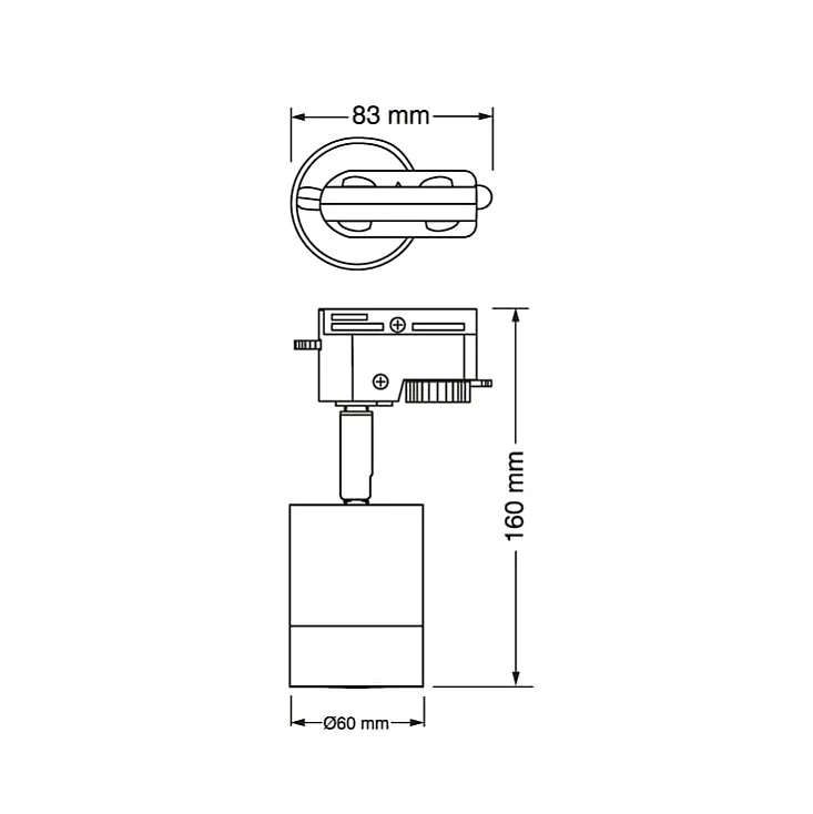 Osram Luxe crni monofazni šinski reflektor 6W 4099854599514E