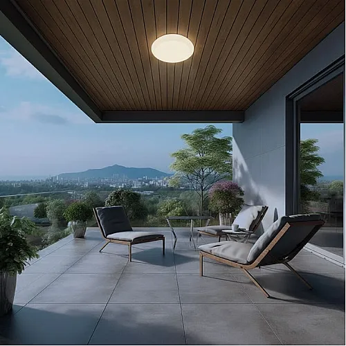 Braytron bela plafonjera 1xE27 sa senzorom BG37-30710