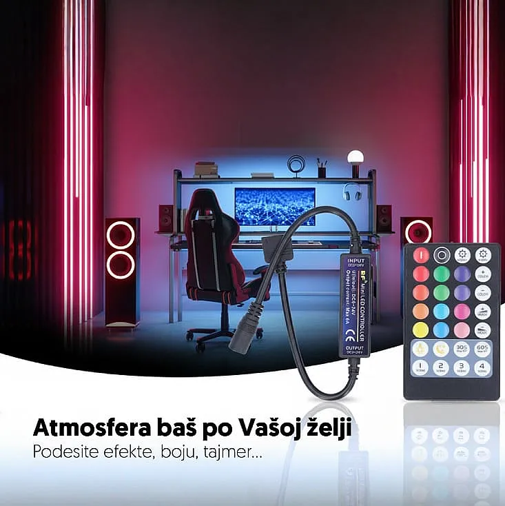 Mini LED RGB kontroler sa daljinskim upr. 72W KON-MN-RGB/28