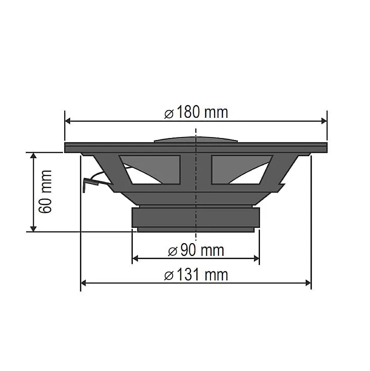 Nepromočivi ugradni zvučnici 165mm 75W crni