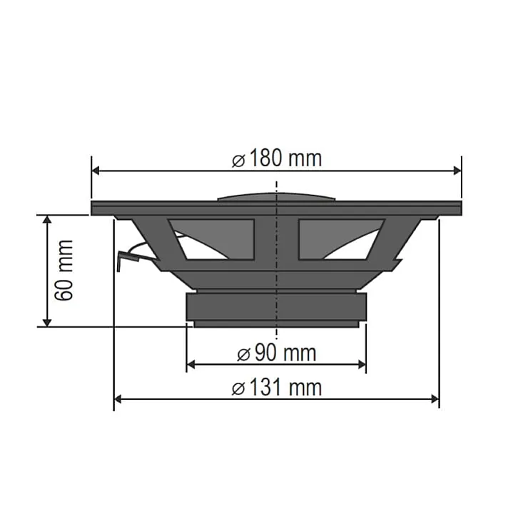 Nepromočivi ugradni zvučnici 165mm 75W crni