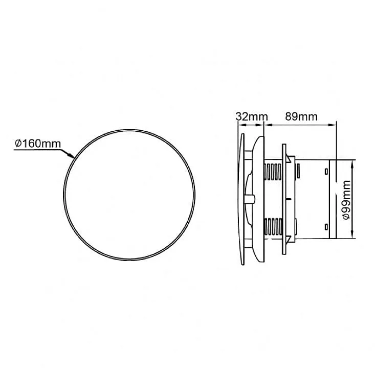 Izduvni ventilator 160x160mm 12W