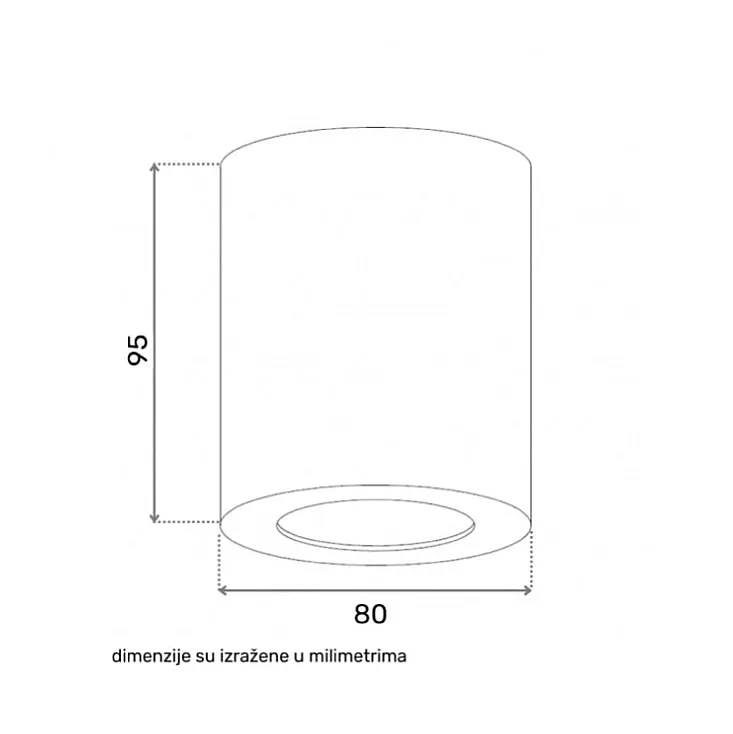 Plafonska lampa 1xGU10 bela IP65