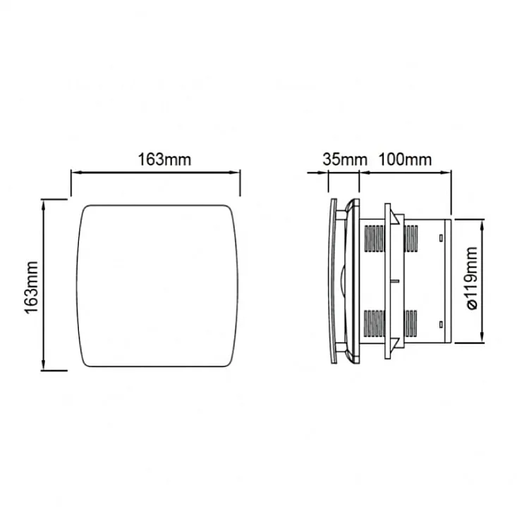Izduvni ventilator 163x163mm 16W