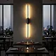 Crna zidna LED lampa 12W 3000K IP20 1m
