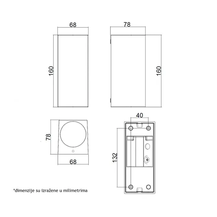 Zidna lampa 2xGU10 IP65 bela