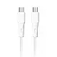 USB-C na USB-C silikonski kabel, PD60W, 1m USBKSL-PD/WH