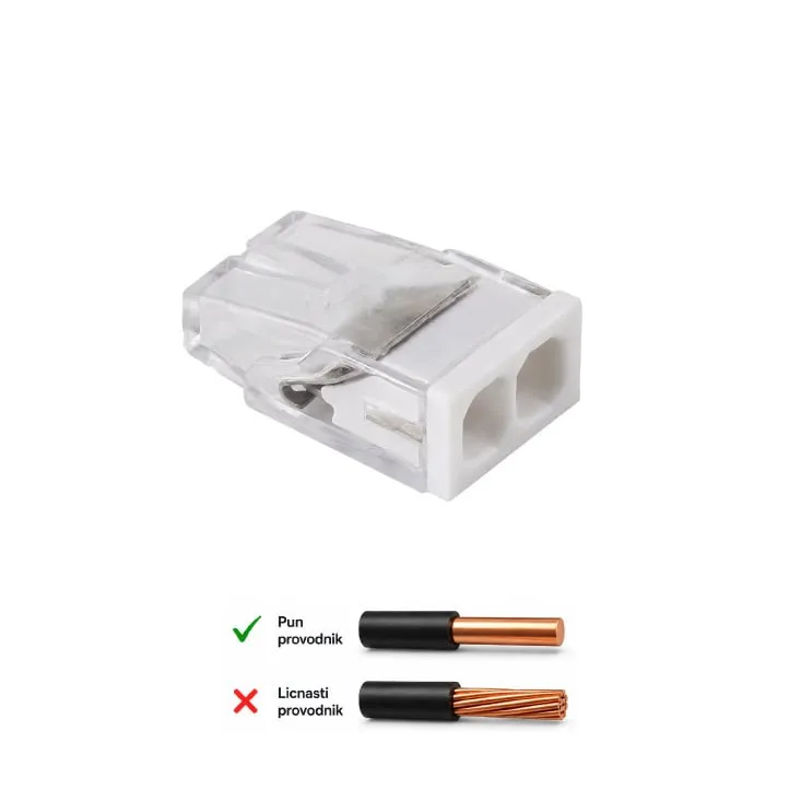 Ubodna klemna 2P, 450V/24A, 0.5-2.5mm2 CMK-202