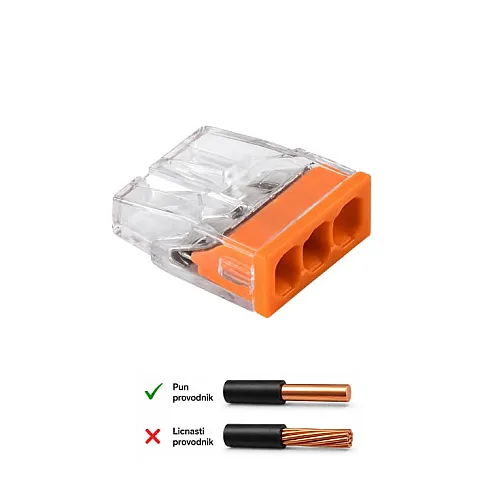 Ubodna klemna 3P, 450V/24A, 0.5-2.5mm2 CMK-203