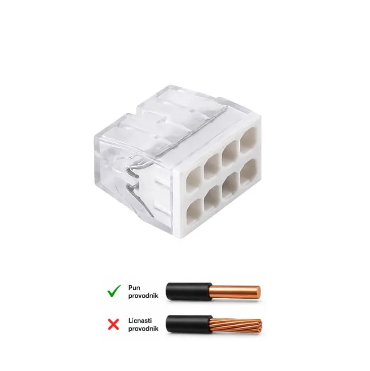 Ubodna klemna 8P, 450V/24A, 0.5-2.5mm2 CMK-208