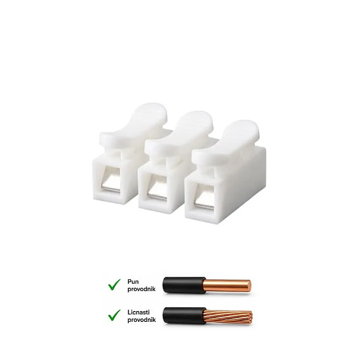 Bezvijačna luster klemna 3P, 400V/5A, 0.2-1.5mm2 CMK823-1.5/3P