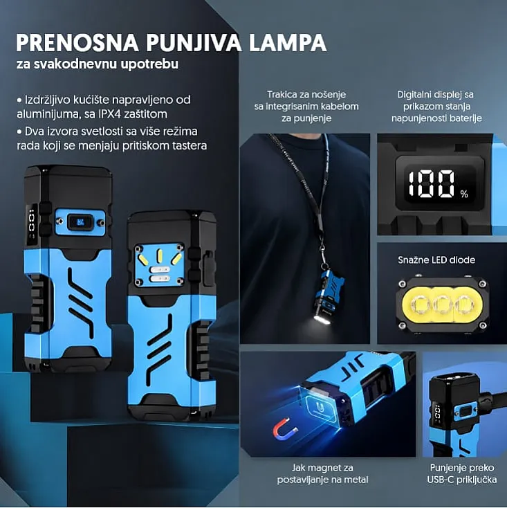 Punjiva LED baterijska lampa 11863 17417-11863