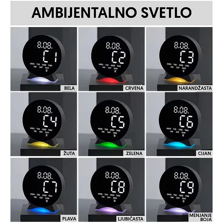 Stoni sat sa budilnikom 11936WH 18460-11936WH