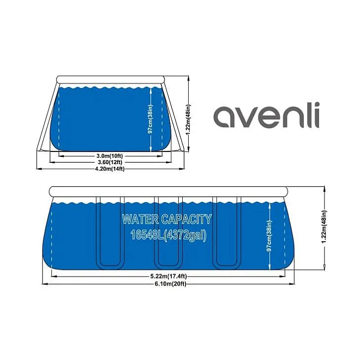 Bazen set 610x360x122cm ovalni prsten ED-26-371404