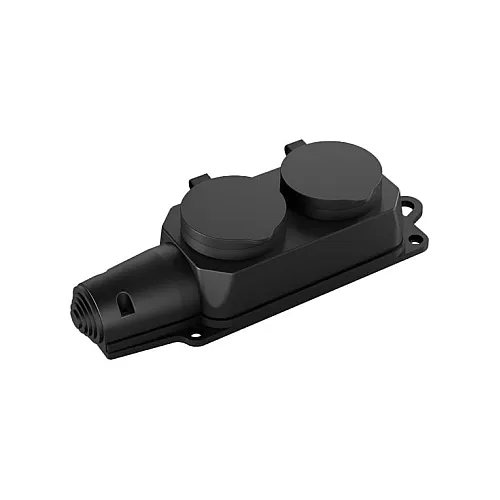 Braytron podsklop sa 2 utičnice IP44 crni BY72-01002