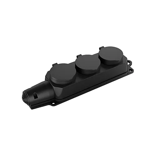 Braytron podsklop sa 3 utičnice IP44 crni BY72-01003