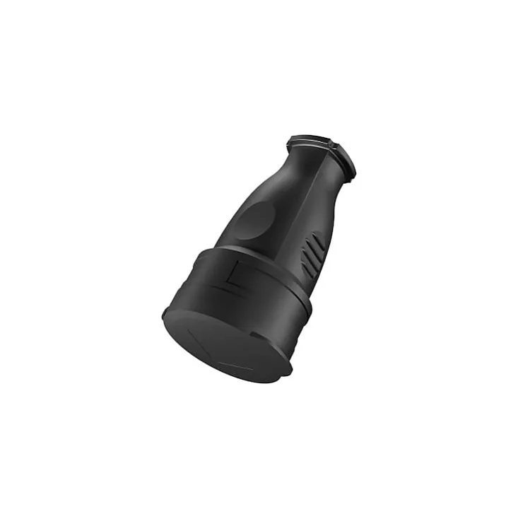 Šuko utičnica plastična sa poklopcem PVC IP44 crna BY74-00101
