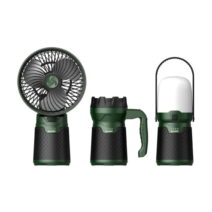 Iskra ERO akumulatorski kamperski set, ventilator+lampe IE-MCS3I1