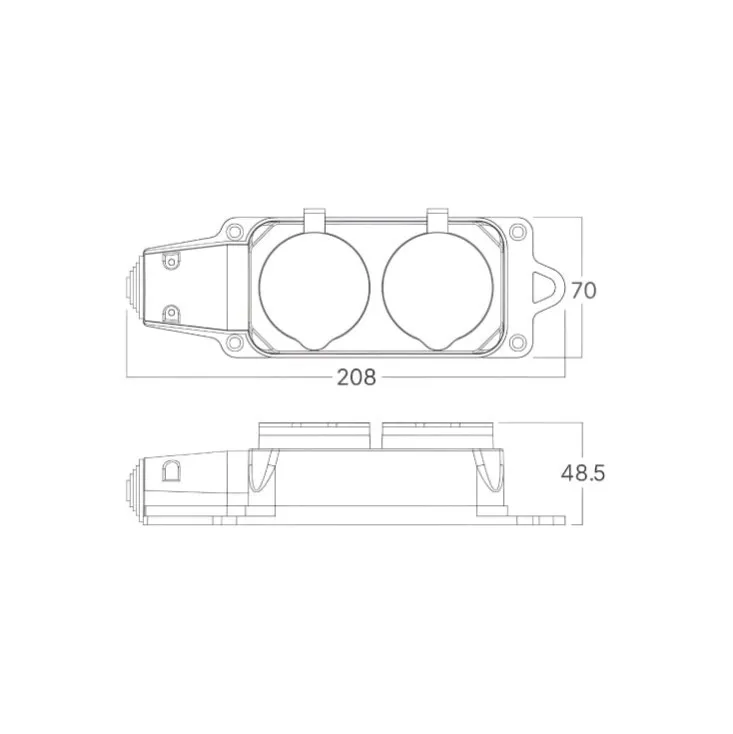 Braytron podsklop sa 2 utičnice IP44 crni BY72-01002