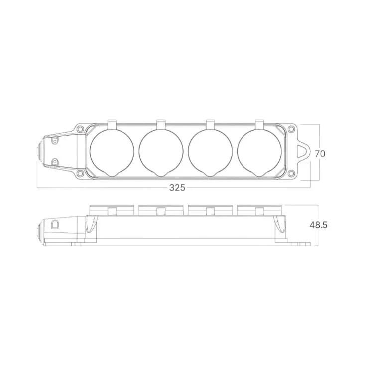 Braytron podsklop sa 4 utičnice IP44 crni BY72-01004