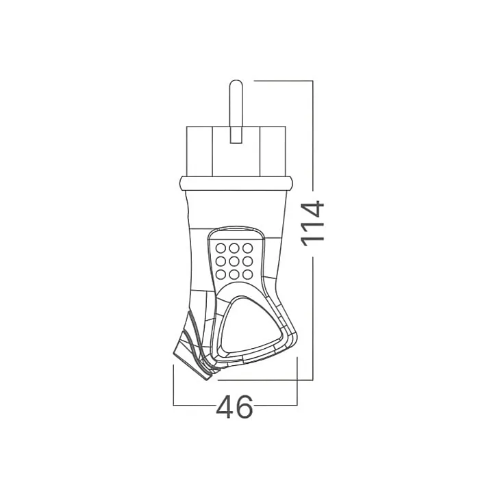 Monofazni utikač PVC IP44 crni BY74-00112