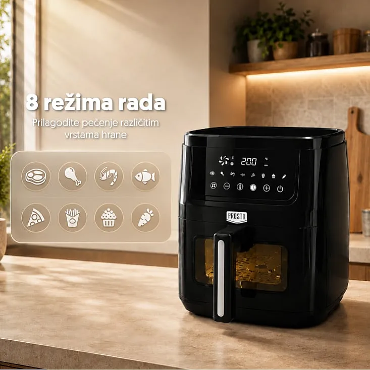 Prosto friteza na vruć vazduh - air fryer, 6.5l, 1600W