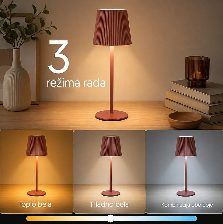 Prosto braon stona punjiva LED lampa CCT 800mAh