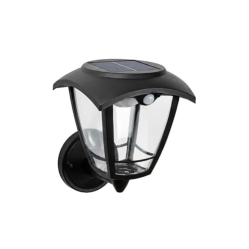Eurolamp solarna zidna lampa sa senzorom pokreta, 3W, 400lm, crna 145-20860