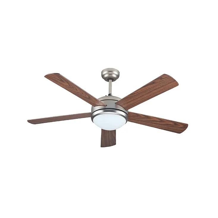 Plafonski ventilator sa svetlom E27 i daljinskim upravljačem, 132 cm, 70W, nikl-braon 147-29006