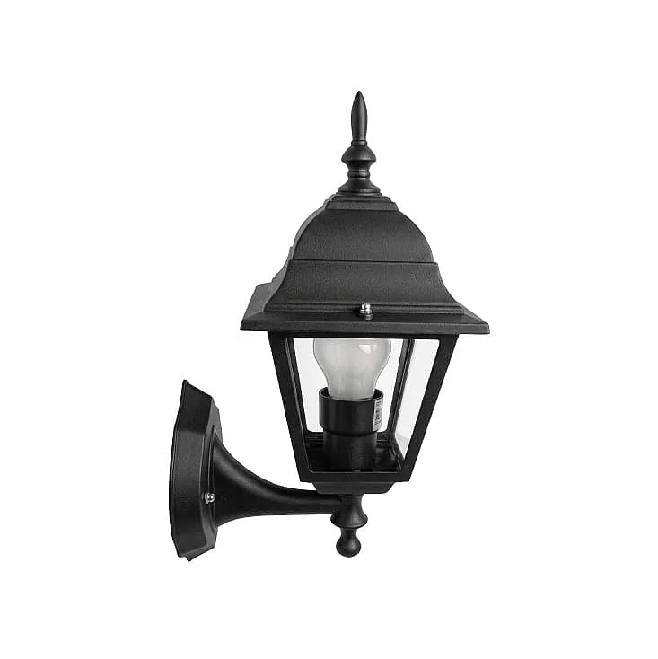 Arte Illumina kvadratna zidna baštenska svetiljka E27, IP44, crna 154-55101