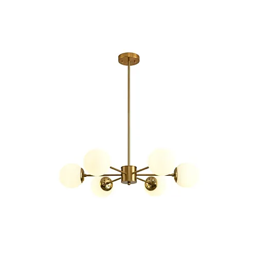 Viseći luster ORBA 6xE27, 720 mm, belo-bakarni 144-20020