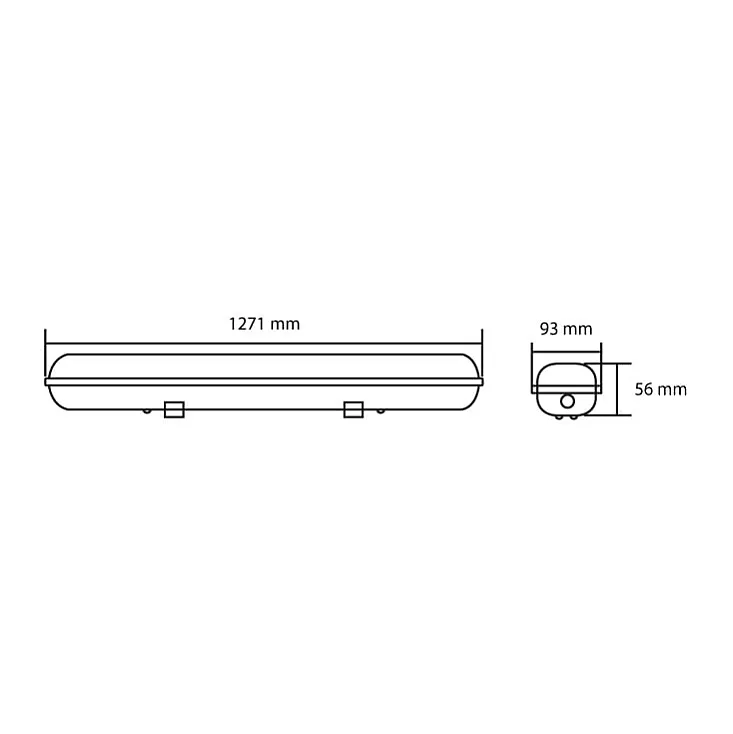 Dvostrana vodootporna armatura za 2x120cm T8LED ALC2x120