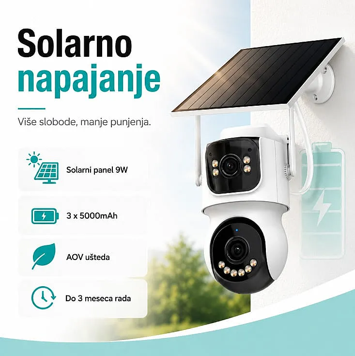 IP Wi-Fi 4G solarna kamera sa dva objektiva, AOV 2x2.0MP WFIP-4094G