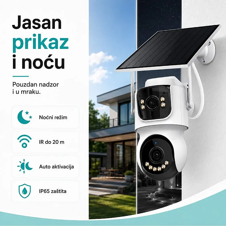 IP Wi-Fi 4G solarna kamera sa dva objektiva, AOV 2x2.0MP WFIP-4094G