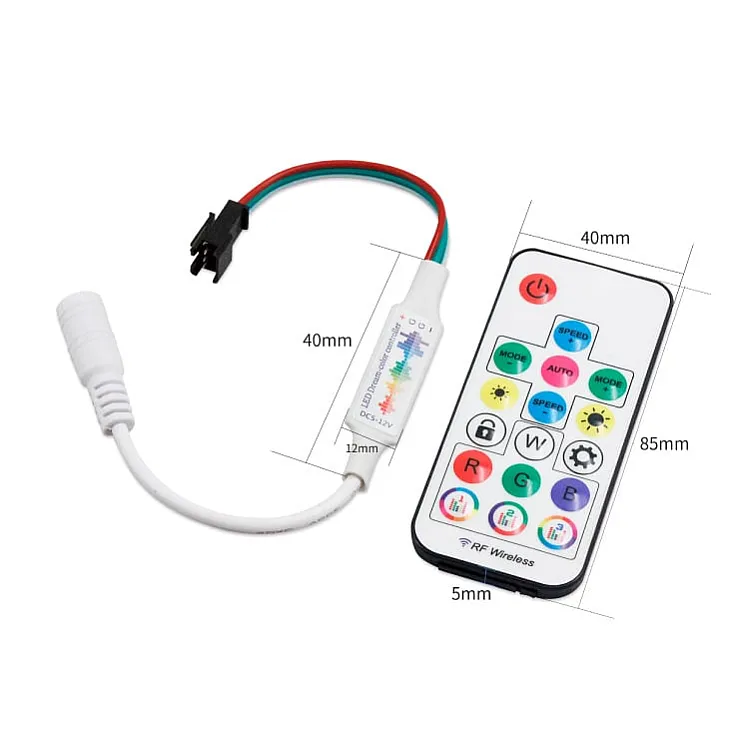 Kontroler za pixel LED trake 5-24V, daljinski KON-MN-PIX/RGBM