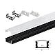 Set aluminijumski profil za LED trake 2m 17.5x7 mm crni