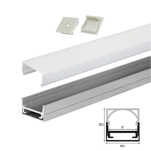 Set B aluminijumski profil za LED trake 1m 20.2x19.5 mm