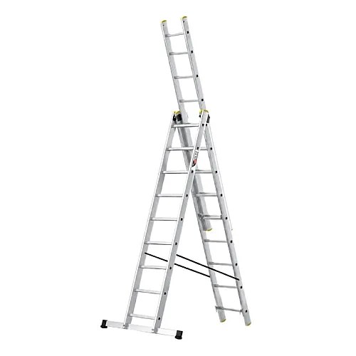 Aluminijumske trodelne merdevine 3x9 gazišta 150 kg