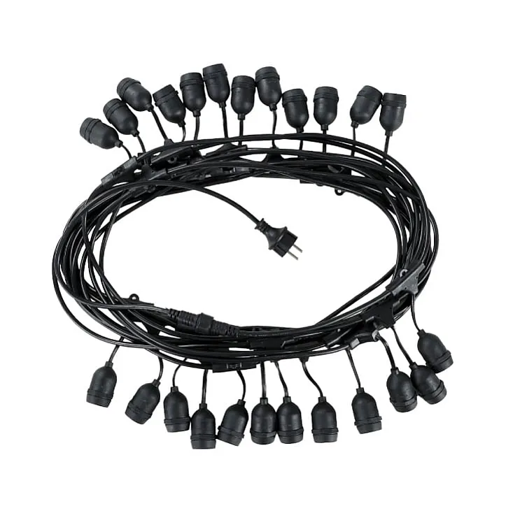 Niz 24 grla E27 sa kablom, 15 m, IP44, crna AOE27S1524