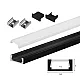 Set aluminijumski profil za LED trake 1m 15x6 mm crni LPR-1506/1-BK-SET