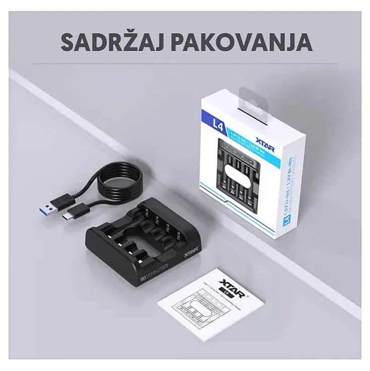 Xtar USB punjač AAA/AA Li-ion i Ni-MH akumulatora do 4 kom. XTAR-XTL4